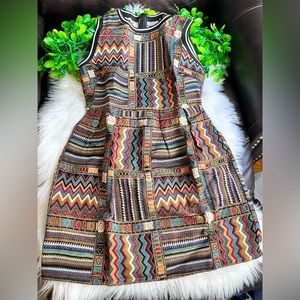 New Tribal Print Embroidered Dress